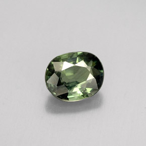 0.79캐럿 천연 그린 사파이어, 타원형 컷, 5.8×4.8 mm, VVS-VS