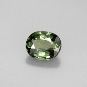 0.79캐럿 천연 그린 사파이어, 타원형 컷, 5.8×4.8 mm, VVS-VS