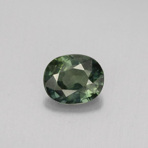 0.70캐럿 천연 블루 그린 사파이어, 타원형 컷, 5.8×4.9 mm, VS