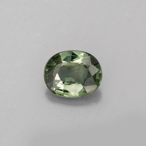 0.69캐럿 천연 그린 사파이어, 타원형 컷, 6×4.9 mm, VS