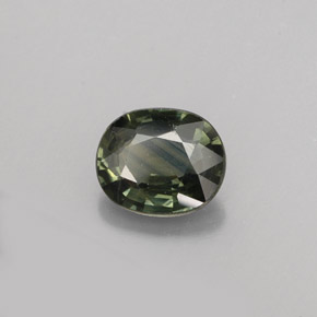 0.76캐럿 천연 블루 그린 사파이어, 타원형 컷, 6.1×5.1 mm, VS