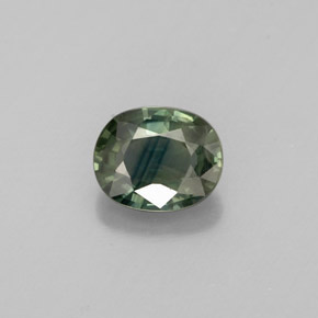0.81캐럿 천연 블루 그린 사파이어, 타원형 컷, 6.1×4.9 mm, VS