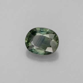 0.81캐럿 천연 블루 그린 사파이어, 타원형 컷, 6.1×4.9 mm, VS