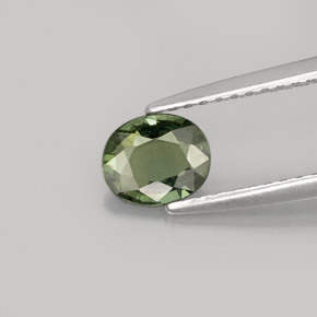 0.68캐럿 천연 그린 사파이어, 타원형 컷, 6×5 mm, VVS-VS