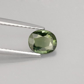 0.68캐럿 천연 그린 사파이어, 타원형 컷, 6×5 mm, VVS-VS