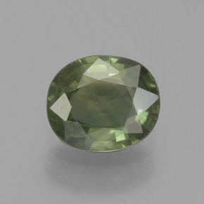0.65캐럿 천연 그린 사파이어, 타원형 컷, 5.8×4.9 mm, VVS-VS