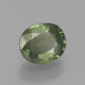0.65캐럿 천연 그린 사파이어, 타원형 컷, 5.8×4.9 mm, VVS-VS