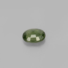 0.61캐럿 천연 그린 사파이어, 타원형 컷, 5.8×4.8 mm, VVS-VS