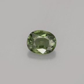 0.82캐럿 천연 그린 사파이어, 타원형 컷, 6×5 mm, VS