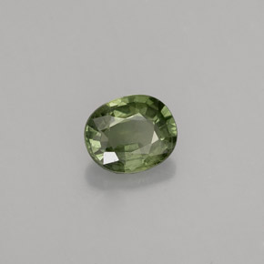 0.82캐럿 천연 그린 사파이어, 타원형 컷, 6×5 mm, VS