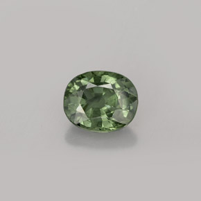 1.04캐럿 천연 그린 사파이어, 타원형 컷, 6.4×5.2 mm, VS