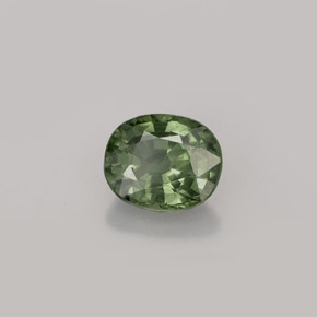 1.04캐럿 천연 그린 사파이어, 타원형 컷, 6.4×5.2 mm, VS