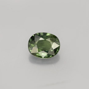 0.83캐럿 천연 그린 사파이어, 타원형 컷, 6.2×5 mm, VS