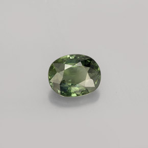 0.83캐럿 천연 그린 사파이어, 타원형 컷, 6.2×5 mm, VS