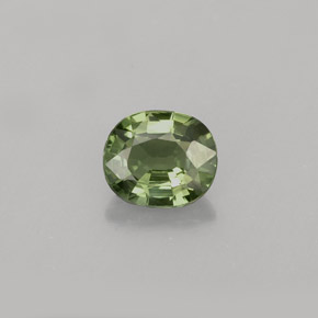 0.89캐럿 천연 그린 사파이어, 타원형 컷, 6×5.1 mm, VS
