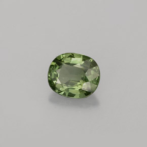 0.89캐럿 천연 그린 사파이어, 타원형 컷, 6×5.1 mm, VS