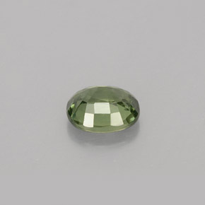 0.89캐럿 천연 그린 사파이어, 타원형 컷, 6×5.1 mm, VS