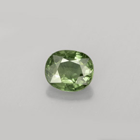 0.84캐럿 천연 그린 사파이어, 타원형 컷, 5.9×5.1 mm, VS