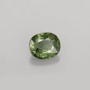 0.84캐럿 천연 그린 사파이어, 타원형 컷, 5.9×5.1 mm, VS