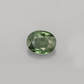 0.79캐럿 천연 그린 사파이어, 타원형 컷, 6.2×5 mm, VS