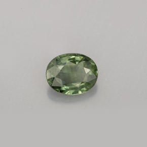 0.79캐럿 천연 그린 사파이어, 타원형 컷, 6.2×5 mm, VS