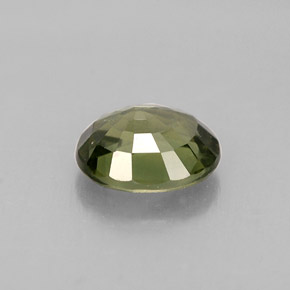 0.86캐럿 천연 그린 사파이어, 타원형 컷, 6.1×5.1 mm, VS