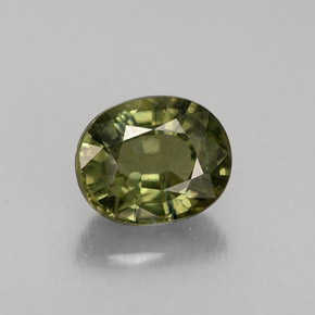 0.96캐럿 천연 골든 그린 사파이어, 타원형 컷, 6.1×5 mm, VS