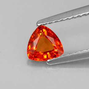 0.65캐럿 천연 만다린 오렌지 사파이어, 트릴리언, 5.5×5.5 mm, VVS-VS