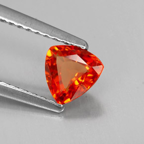 0.65캐럿 천연 만다린 오렌지 사파이어, 트릴리언, 5.5×5.5 mm, VVS-VS