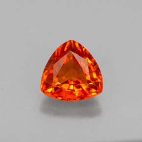 0.78캐럿 천연 만다린 오렌지 사파이어, 트릴리언, 5.5×5.5 mm, VVS-VS