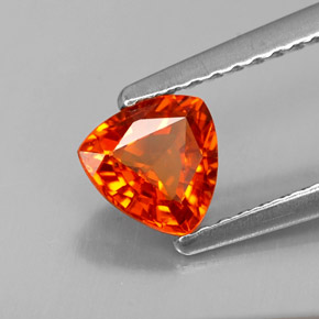 0.78캐럿 천연 만다린 오렌지 사파이어, 트릴리언, 5.5×5.5 mm, VVS-VS