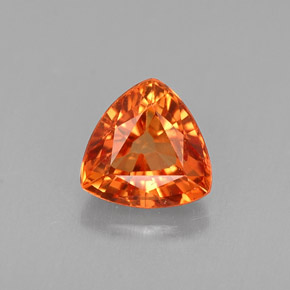 0.91캐럿 천연 만다린 오렌지 사파이어, 트릴리언, 5.7×5.6 mm, VVS-VS