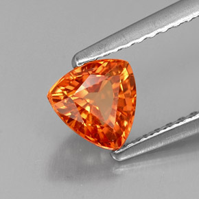 0.91캐럿 천연 만다린 오렌지 사파이어, 트릴리언, 5.7×5.6 mm, VVS-VS