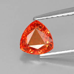 0.90캐럿 천연 만다린 오렌지 사파이어, 트릴리언, 5.5×5.5 mm, VVS-VS