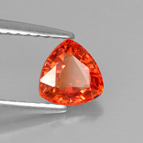 0.90캐럿 천연 만다린 오렌지 사파이어, 트릴리언, 5.5×5.5 mm, VVS-VS