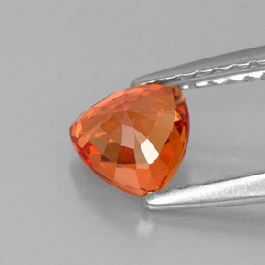 0.90캐럿 천연 만다린 오렌지 사파이어, 트릴리언, 5.5×5.5 mm, VVS-VS