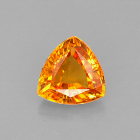 0.88캐럿 천연 옐로우 오렌지 사파이어, 트릴리언, 6×5.9 mm, VVS-VS