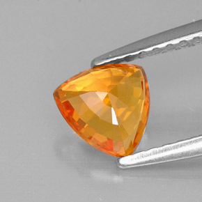 0.88캐럿 천연 옐로우 오렌지 사파이어, 트릴리언, 6×5.9 mm, VVS-VS