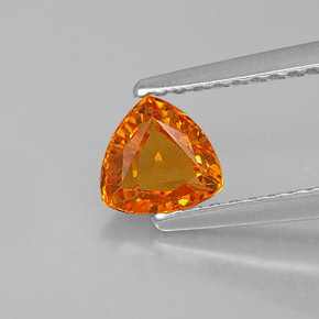 0.83캐럿 천연 만다린 오렌지 사파이어, 트릴리언, 5.6×5.5 mm, VVS-VS