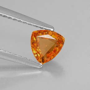 0.83캐럿 천연 만다린 오렌지 사파이어, 트릴리언, 5.6×5.5 mm, VVS-VS