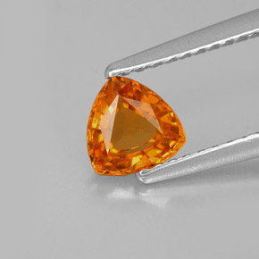 0.77캐럿 천연 만다린 오렌지 사파이어, 트릴리언, 5.6×5.5 mm, VVS-VS