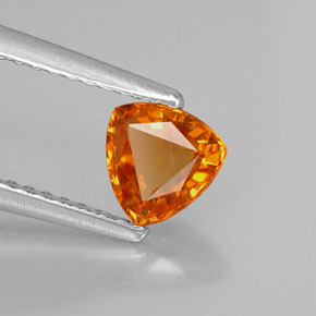 0.77캐럿 천연 만다린 오렌지 사파이어, 트릴리언, 5.6×5.5 mm, VVS-VS