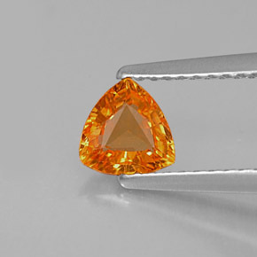 0.63캐럿 천연 만다린 오렌지 사파이어, 트릴리언, 5.6×5.4 mm, VVS-VS