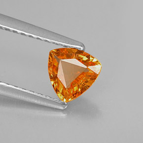 0.63캐럿 천연 만다린 오렌지 사파이어, 트릴리언, 5.6×5.4 mm, VVS-VS
