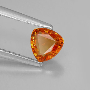 0.84캐럿 천연 만다린 오렌지 사파이어, 트릴리언, 5.5×5.5 mm, VVS-VS