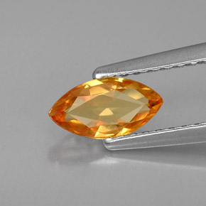 0.79캐럿 천연 골든 옐로우 사파이어, 마퀴즈, 7.8×4.1 mm, VVS-VS