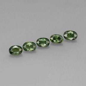 캐럿 천연 그린 사파이어 보석, 타원형 컷, 6×4.3 mm, VVS-VS