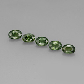 캐럿 천연 그린 사파이어 보석, 타원형 컷, 6×4.3 mm, VVS-VS