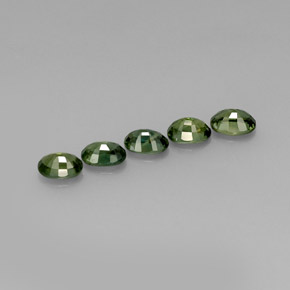 캐럿 천연 그린 사파이어 보석, 타원형 컷, 6×4.3 mm, VVS-VS