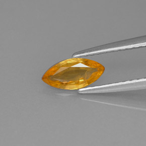 0.50캐럿 천연 골든 옐로우 사파이어, 마퀴즈, 7.7×3.7 mm, VS